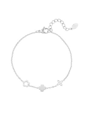 Silver Dainty Triple Flowers Bracelet