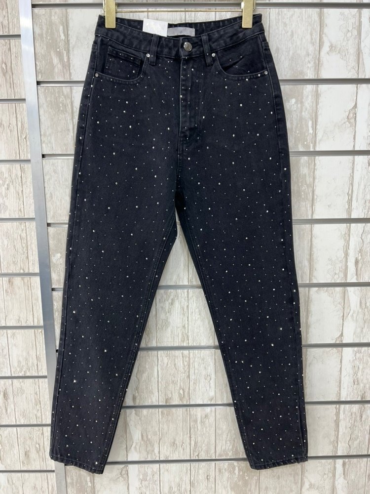 Gigi Sparkle Mom Jeans / Black
