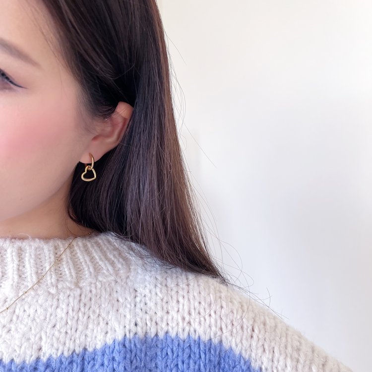 Silver Hollow Heart Earrings