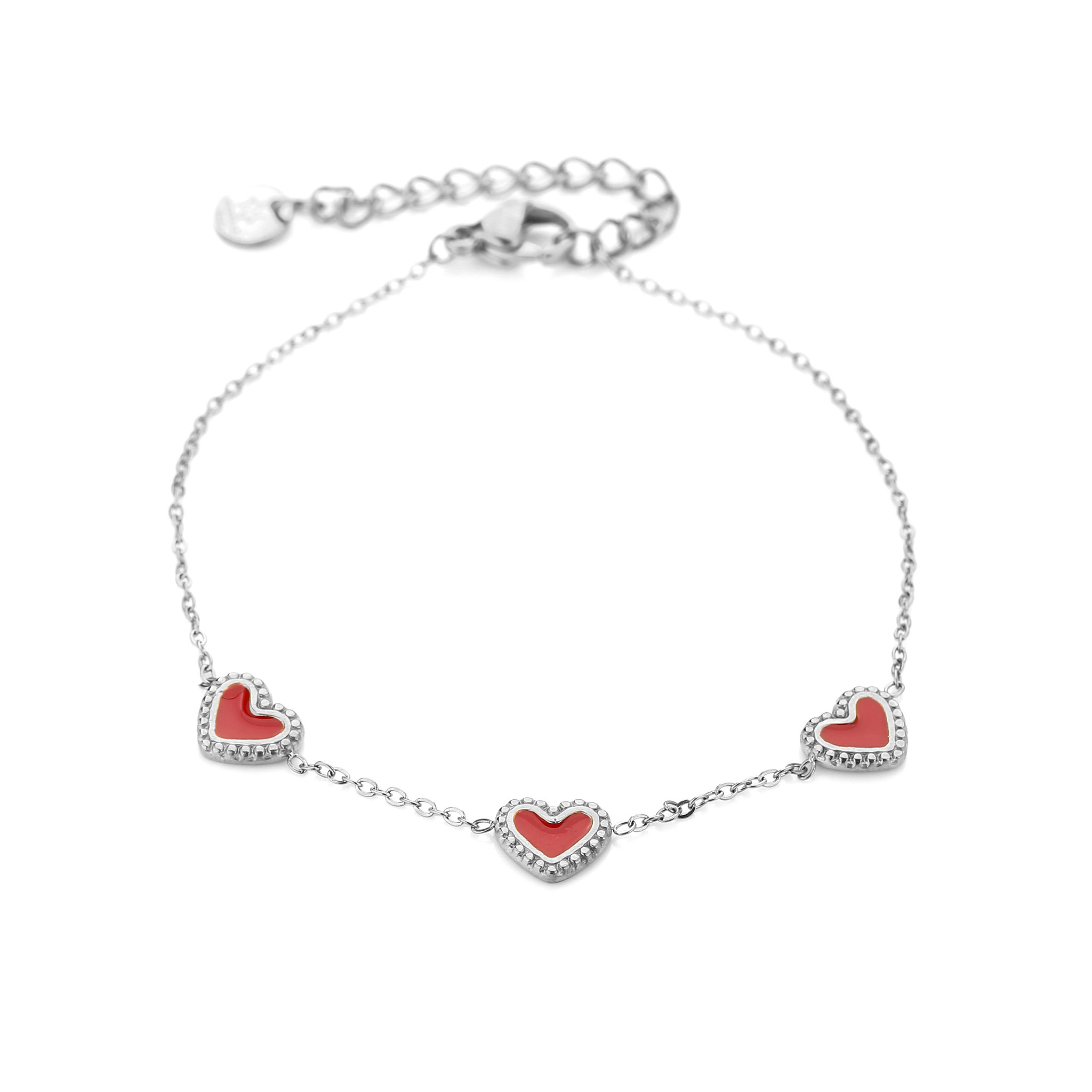 アクセサリー HUMAN MADE HEART SILVER BRACELET Red Human Made - Heart Silver Bracelet | HBX - Globally Curated