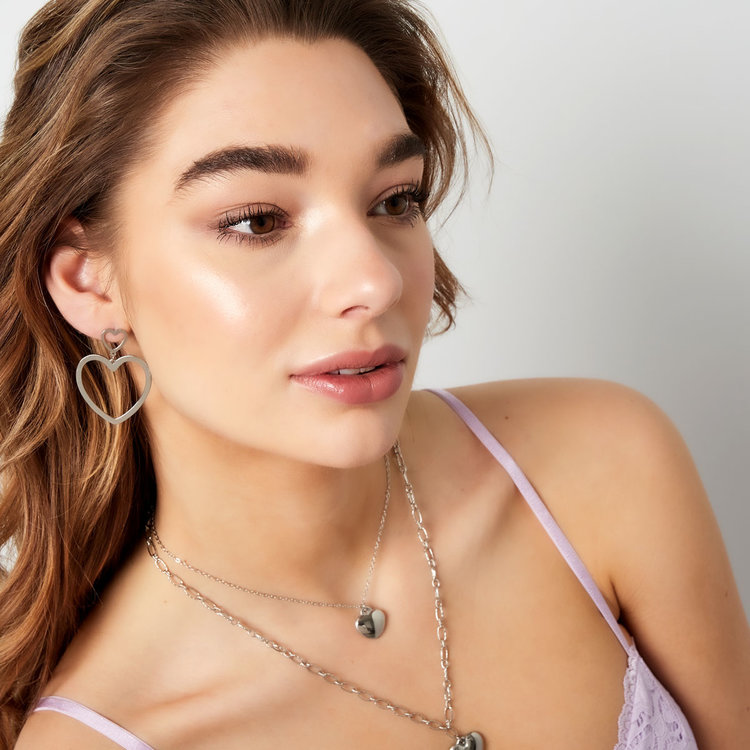 Gold Heart Drop Earrings