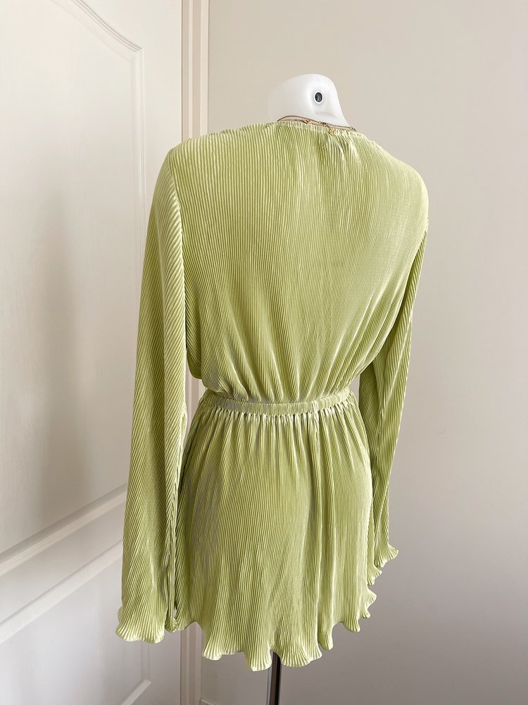 Isaura Pleated Playsuit / Green