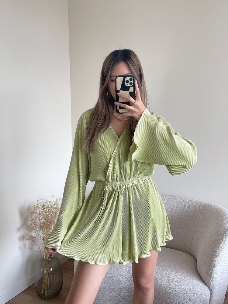 Isaura Pleated Playsuit / Lilac