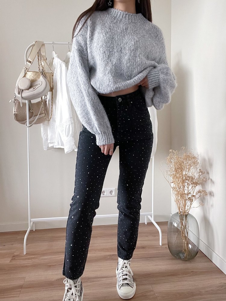 Gigi Sparkle Mom Jeans / Black