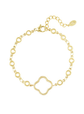 Gold Clover Circle Link Bracelet