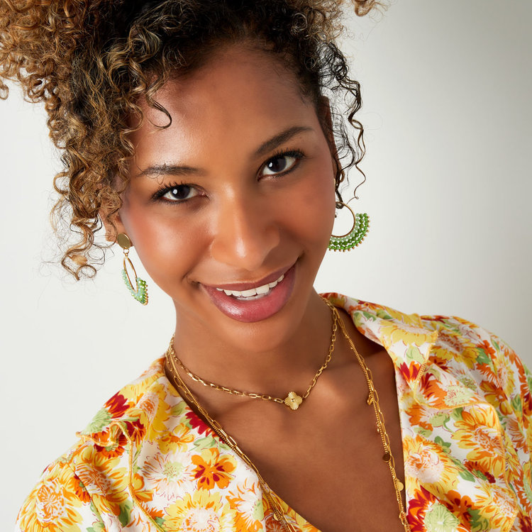 Gold Clover Heart Charm Necklace