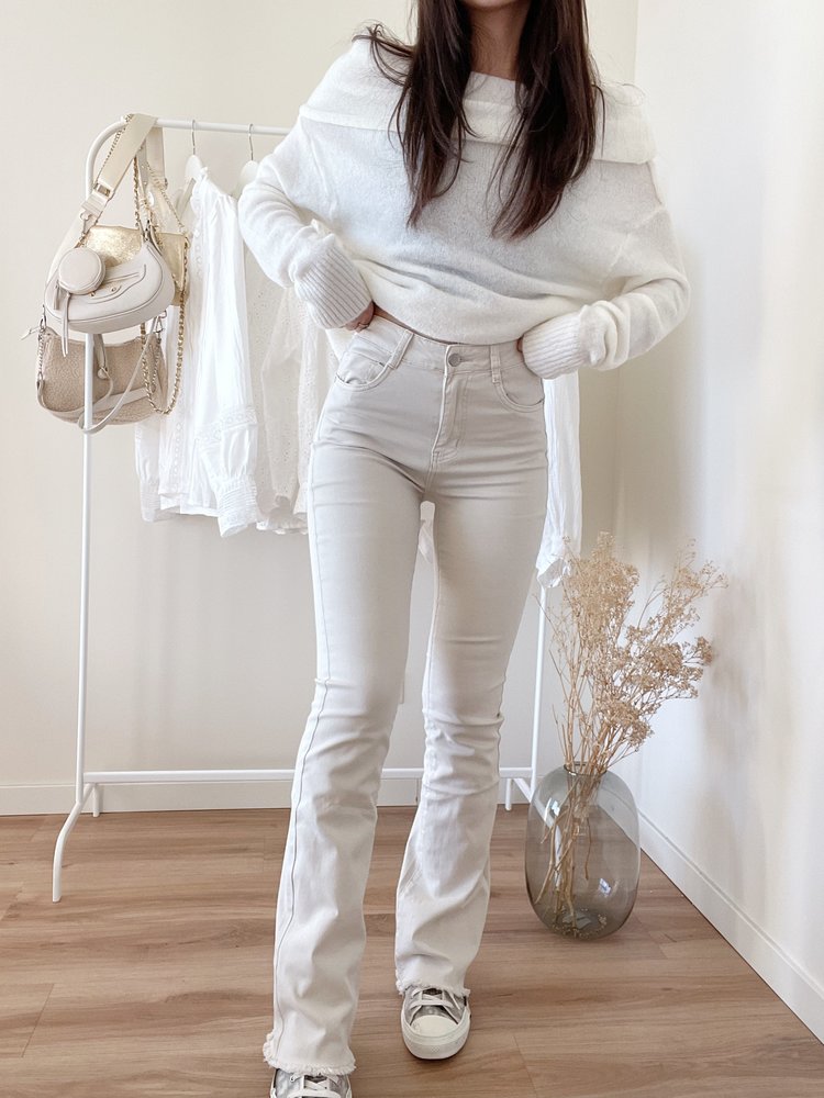 Renee Basic Flared Jeans / Beige