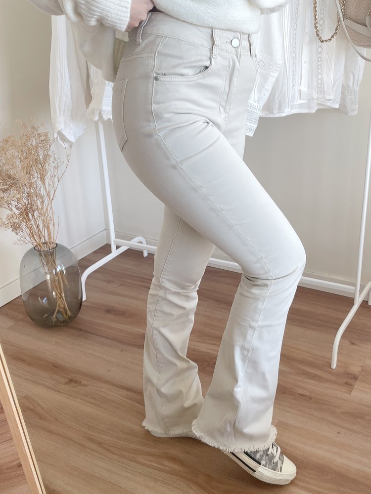 Renee Basic Flared Jeans / Beige