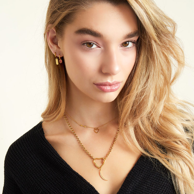 Silver Heart Lock Chain Necklace