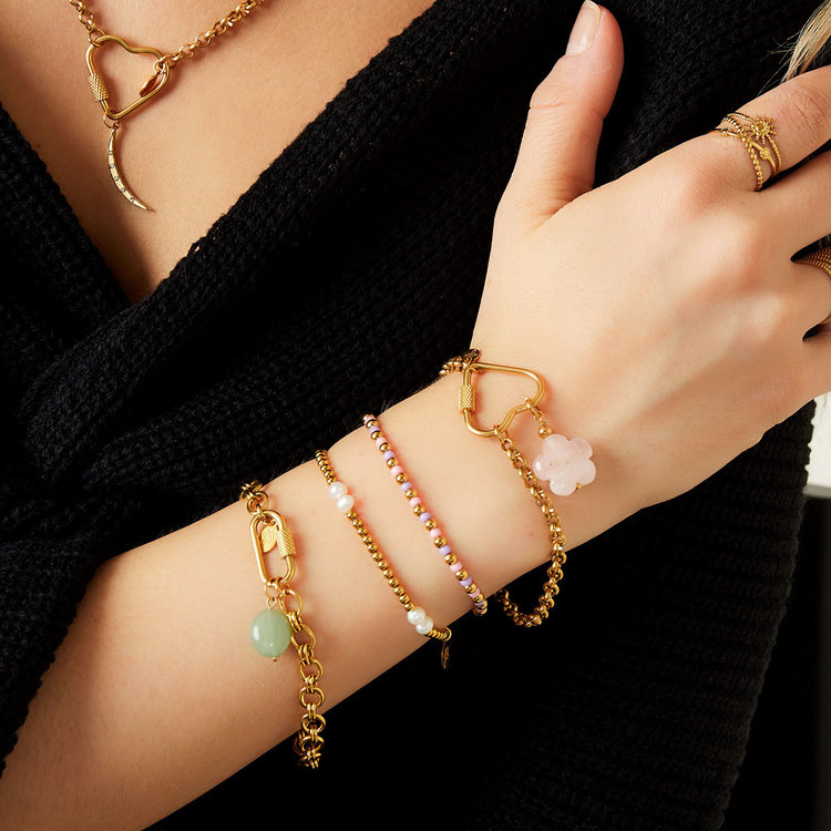 Silver Heart Lock Chain Bracelet