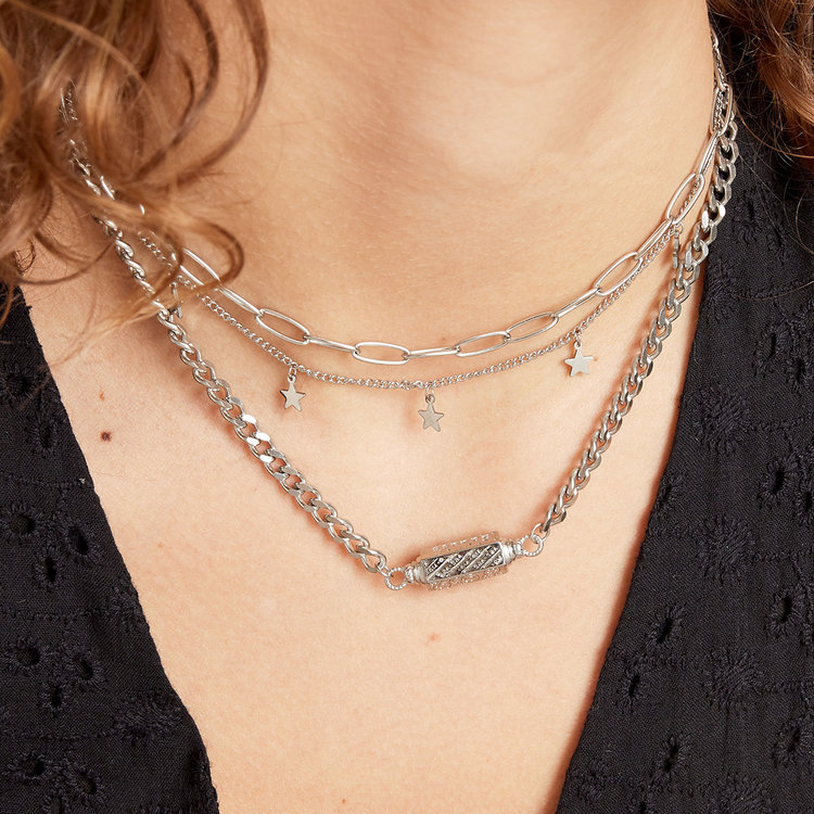 Gold Star Double Chain Necklace