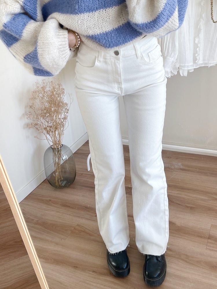 Oona Wide Leg Jeans / White