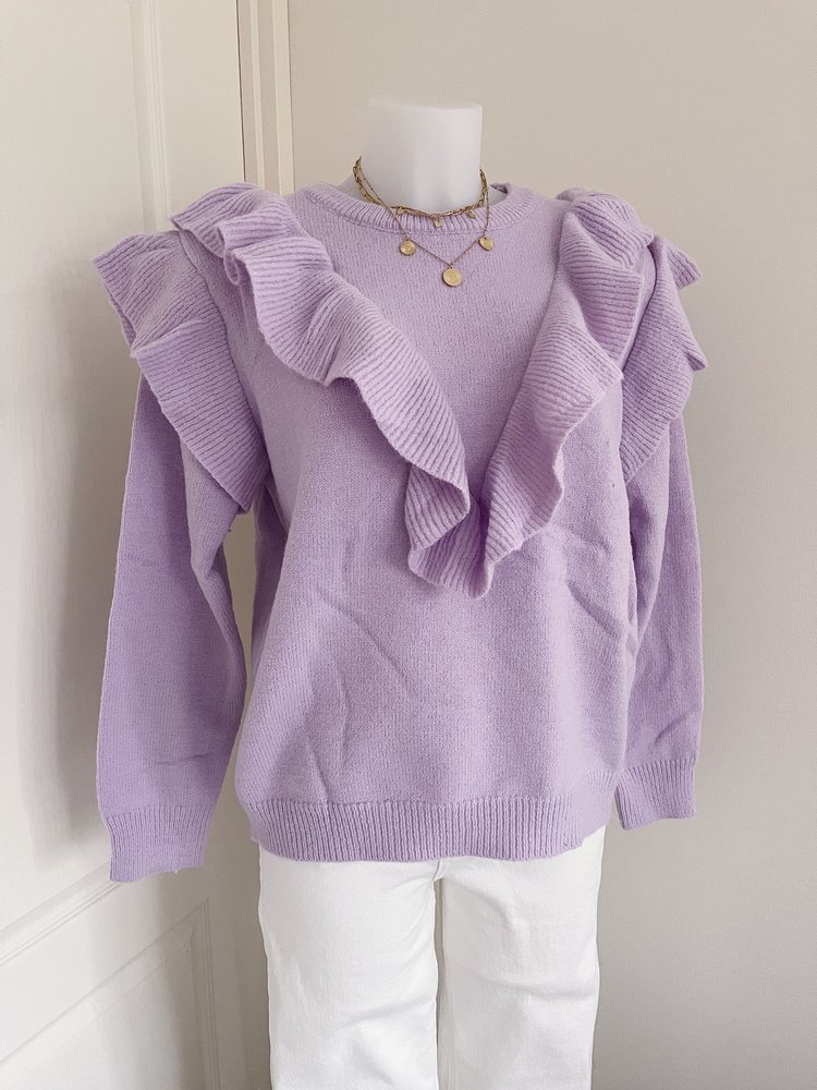 Sophia Ruffle Sweater / Lilac