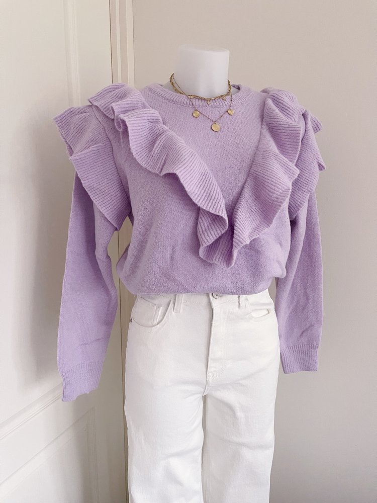 Sophia Ruffle Sweater / Lilac