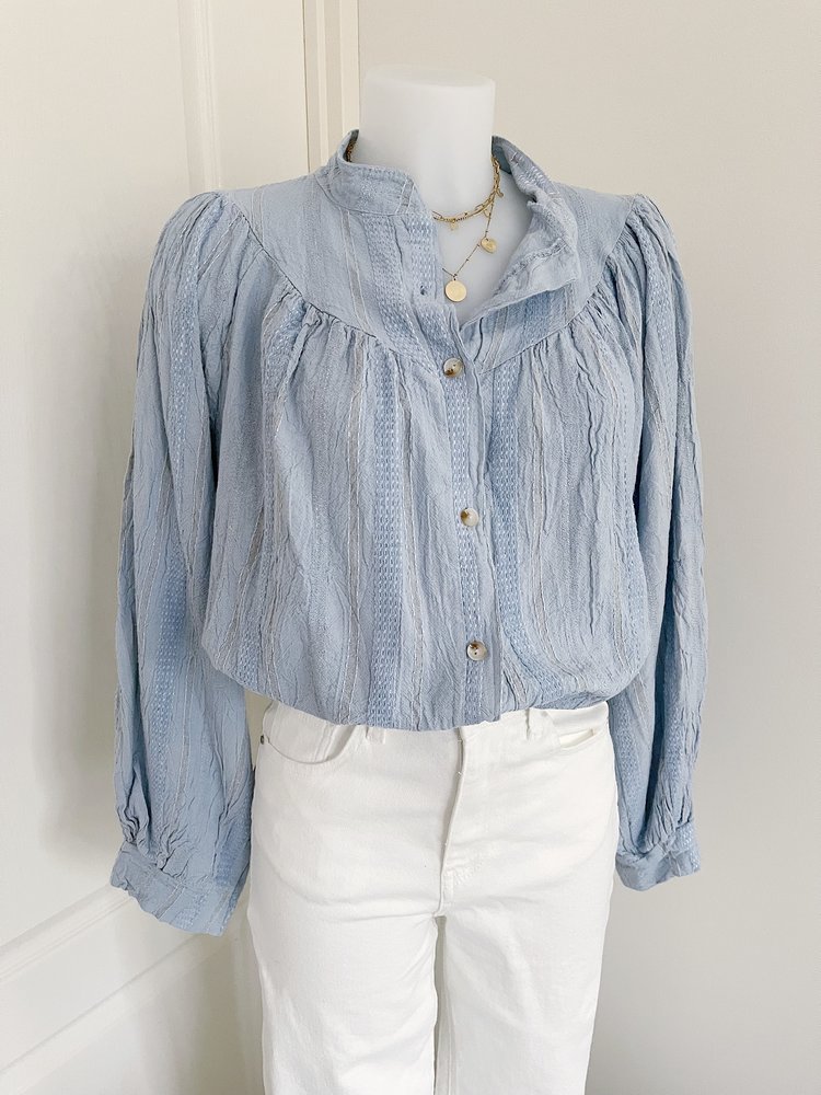 Rosina Embroidered Blouse / Blue