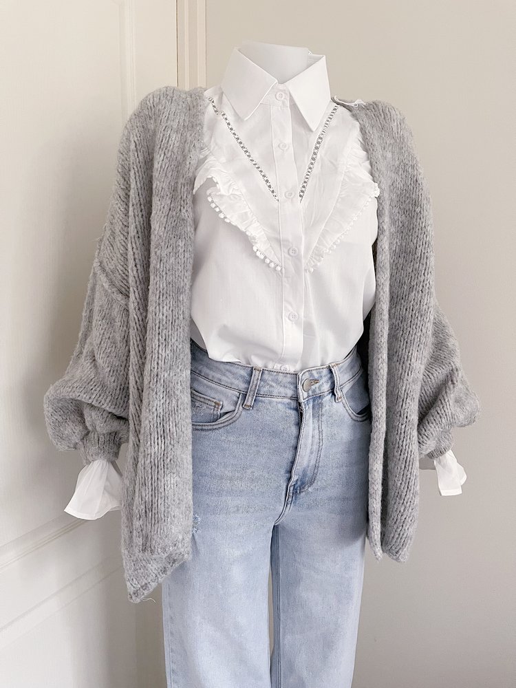 Amber Knit Cardigan / Grey