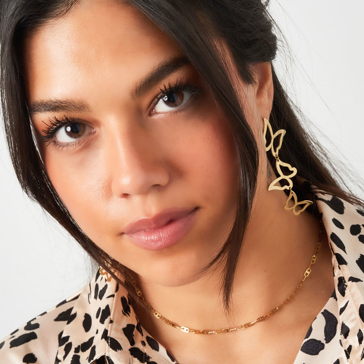 Gold Bold Triple Butterfly Earrings