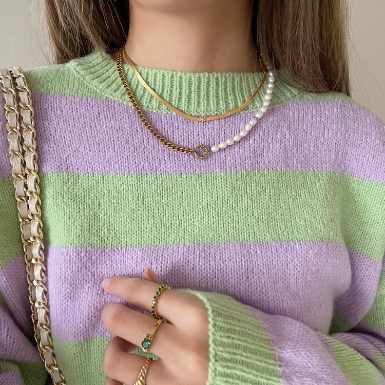 Silver Flower Snake Chain Necklace