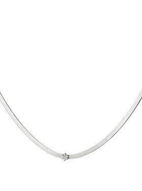 Silver Flower Snake Chain Necklace