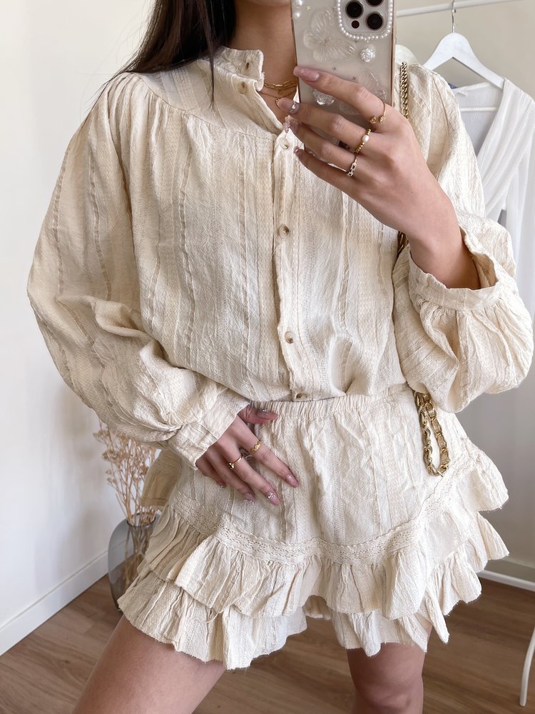 Rosina Embroidered Blouse / Beige