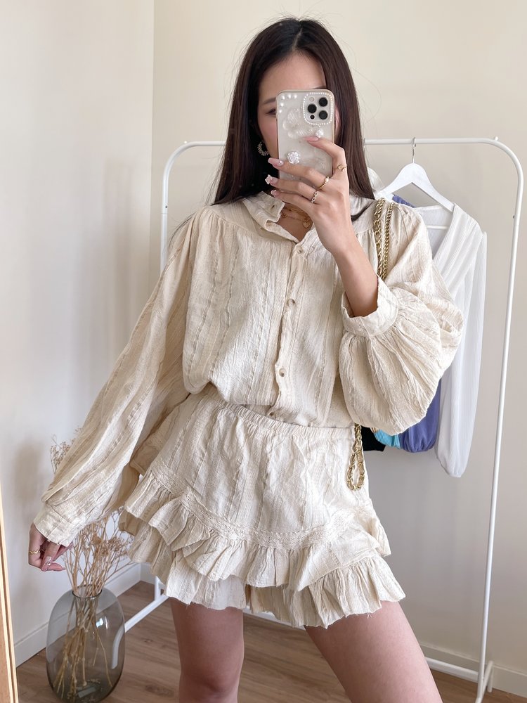 Rosina Embroidered Blouse / Beige