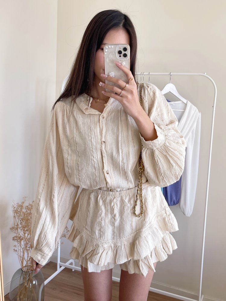Rosina Embroidered Blouse / Beige