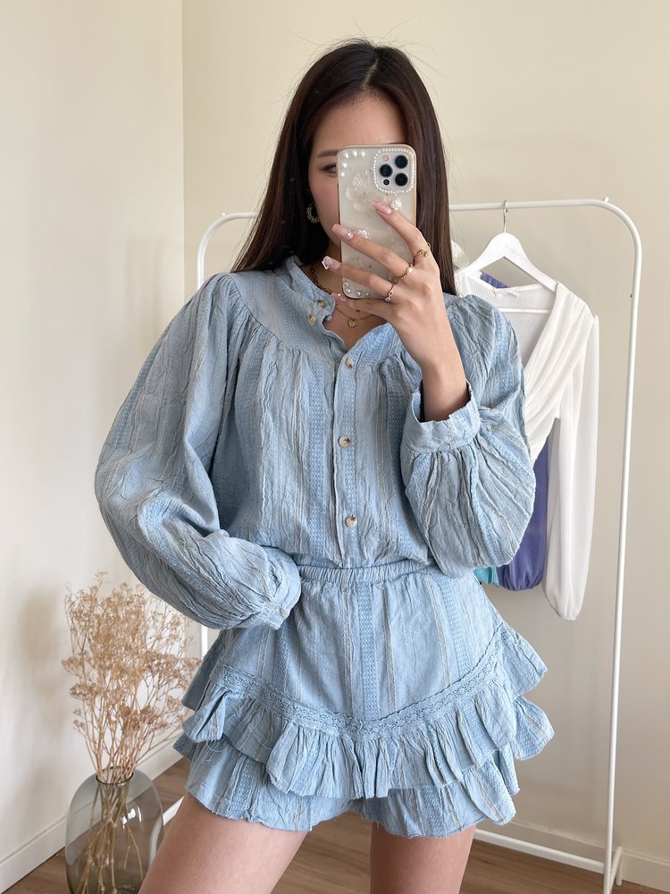 Rosina Embroidered Blouse / Blue