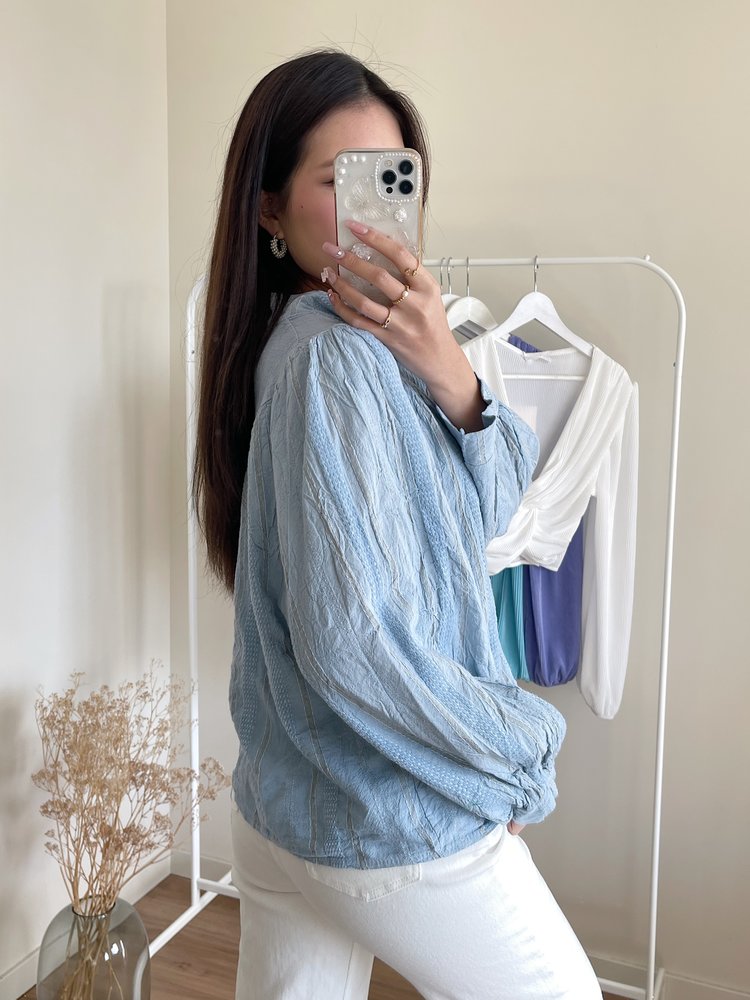 Rosina Embroidered Blouse / Blue