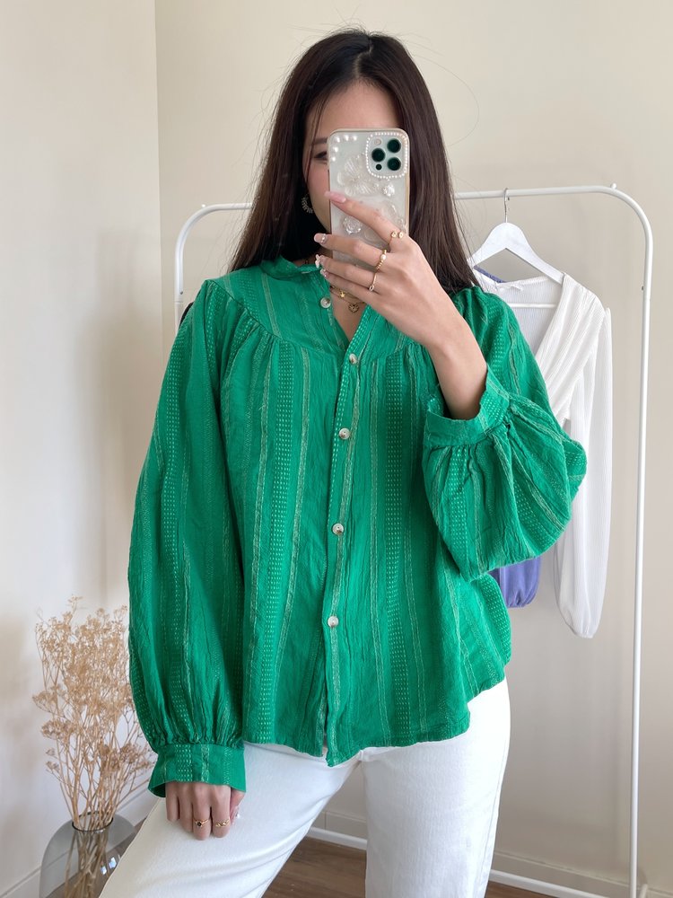 Rosina Embroidered Blouse / Green