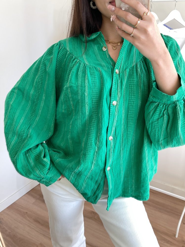 Rosina Embroidered Blouse / Green
