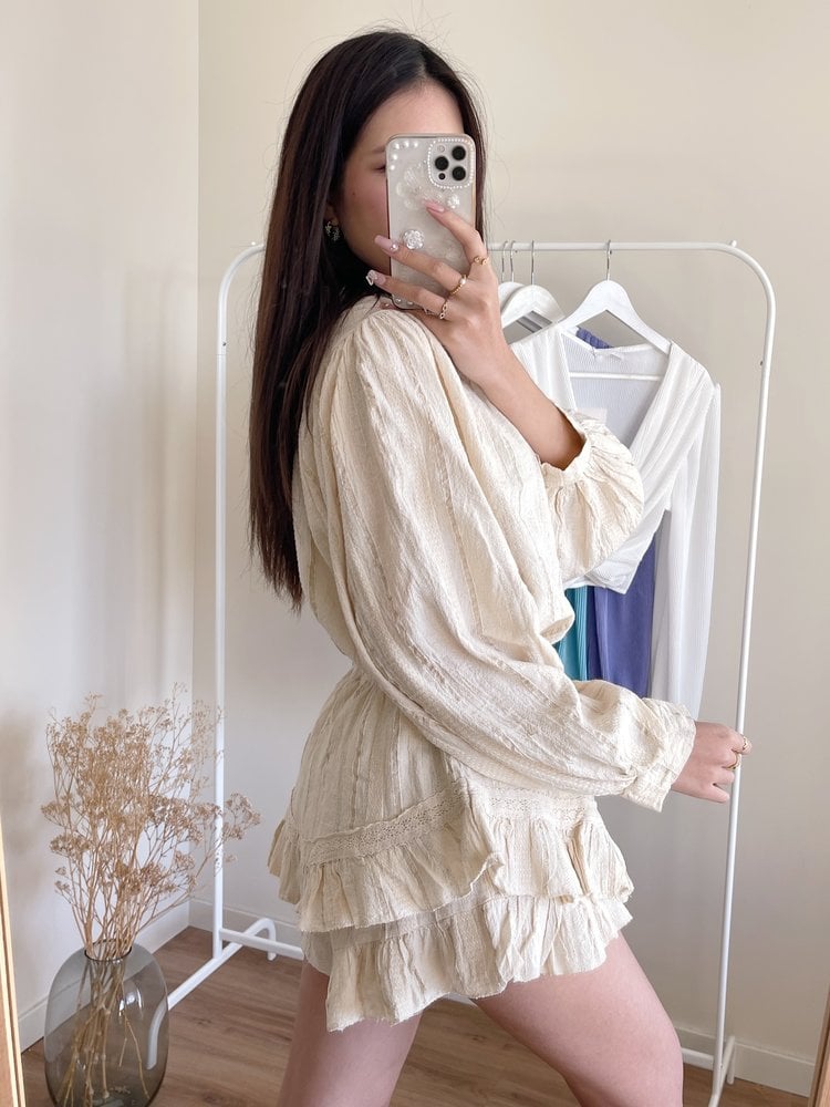 Capri Ruffle Skort / Beige