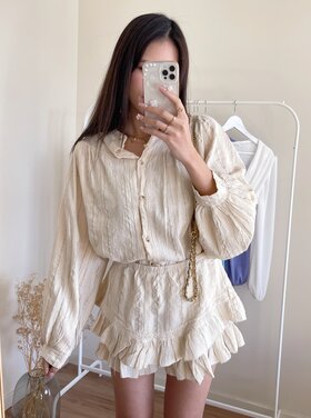 Capri Ruffle Skort / Beige