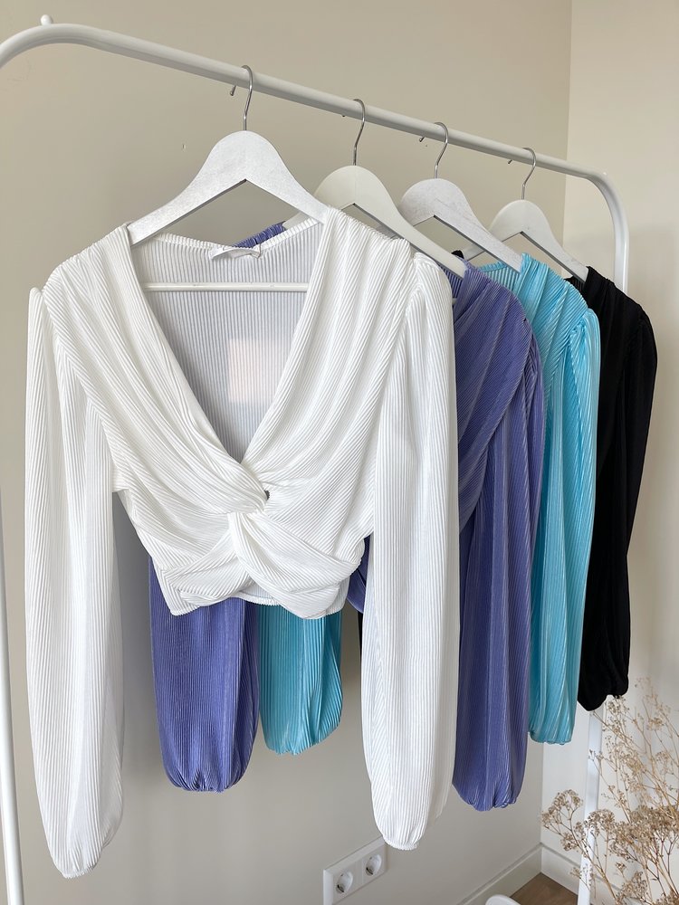 Sunna Pleated Crop Top /  Black