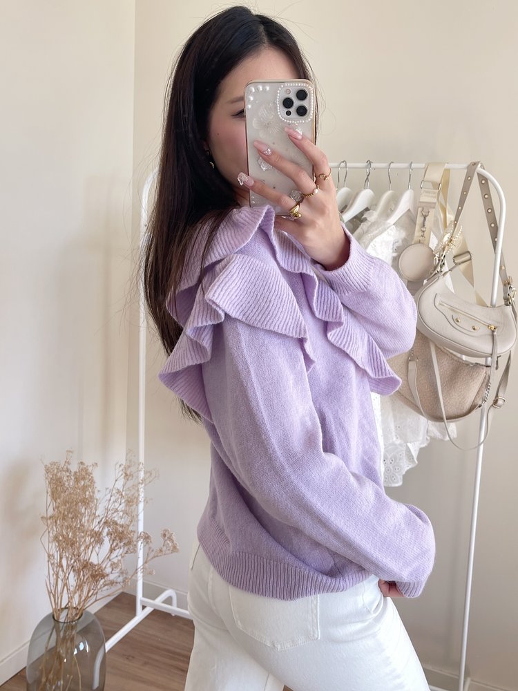 Sophia Ruffle Sweater / Lilac