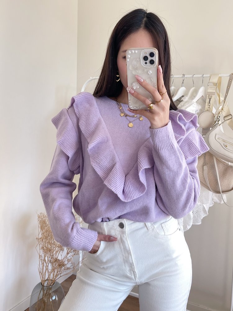 Sophia Ruffle Sweater / Lilac