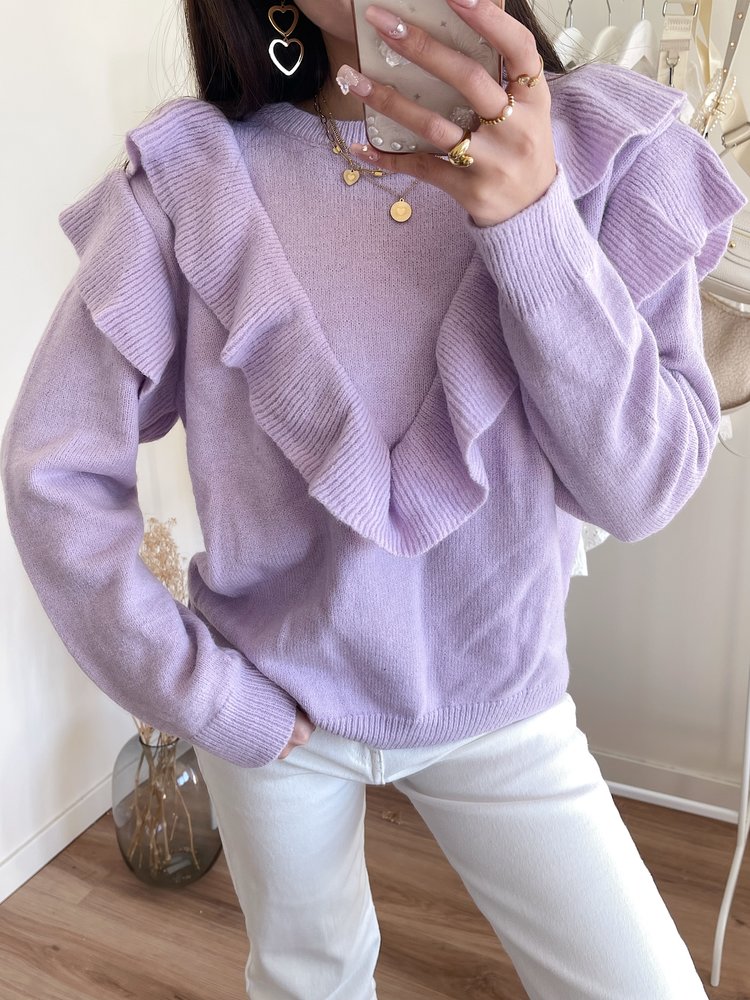 Sophia Ruffle Sweater / Lilac
