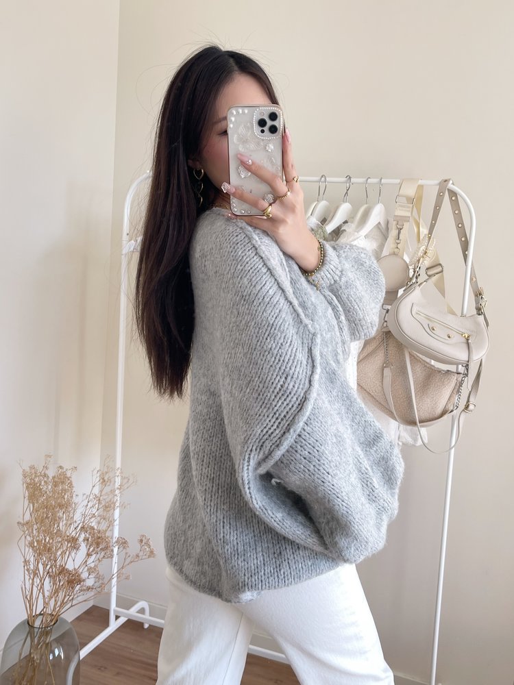 Amber Knit Cardigan / Grey