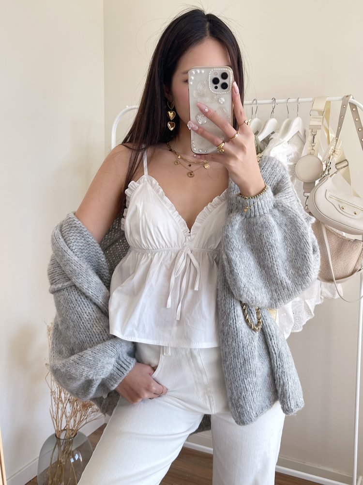 Amber Knit Cardigan / Grey
