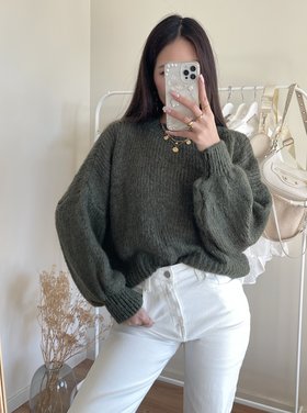 Caro Oversized Knit Sweater / Army Green