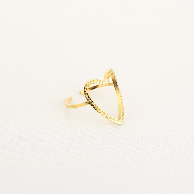 Gold Heart Motif Ring