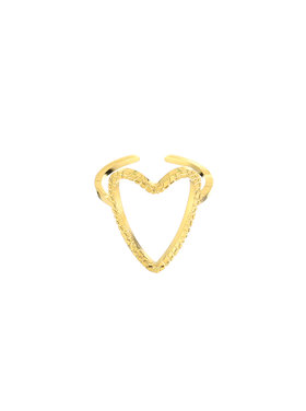 Gold Heart Motif Ring
