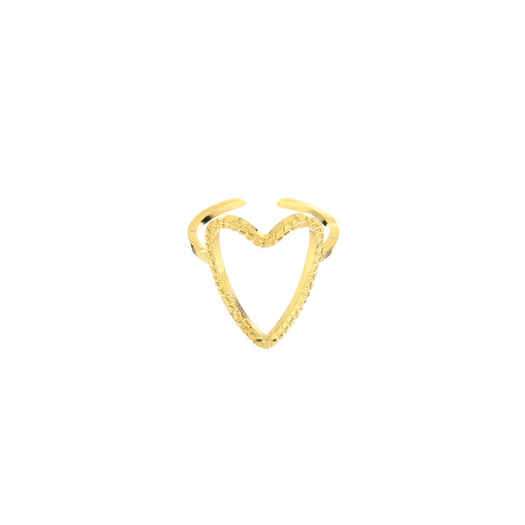 Gold Heart Motif Ring