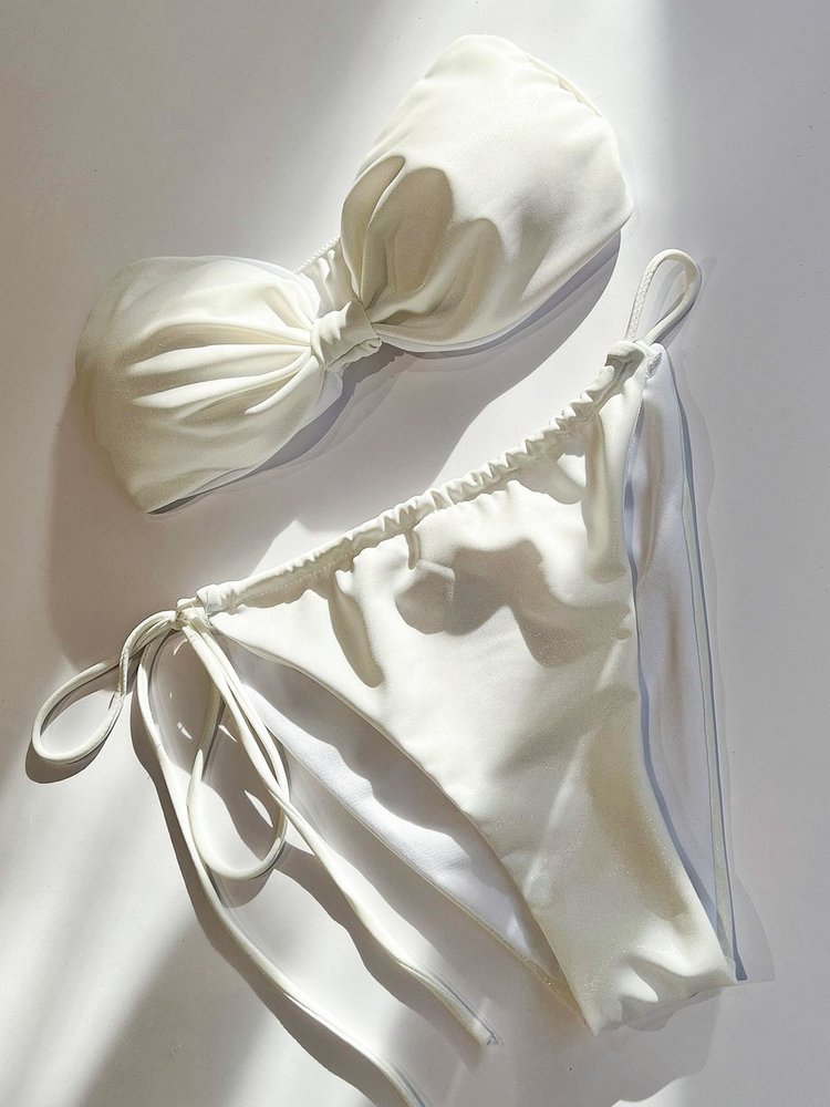 Mykonos Glitter Bikini Set / White