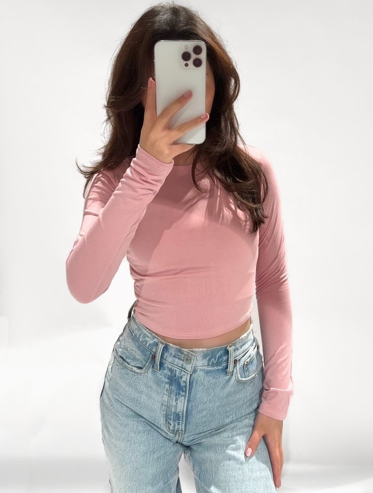 Shae Basic Long Sleeve Top / Blush Pink