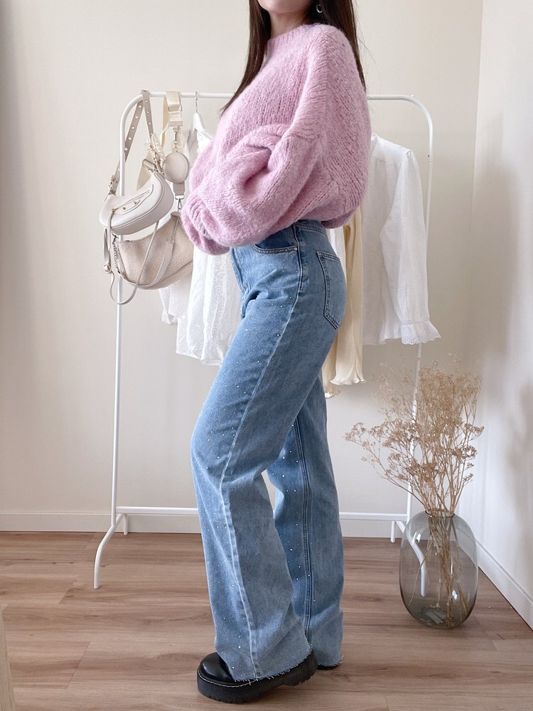 Lynn Sparkle Wide Leg Jeans / Blue