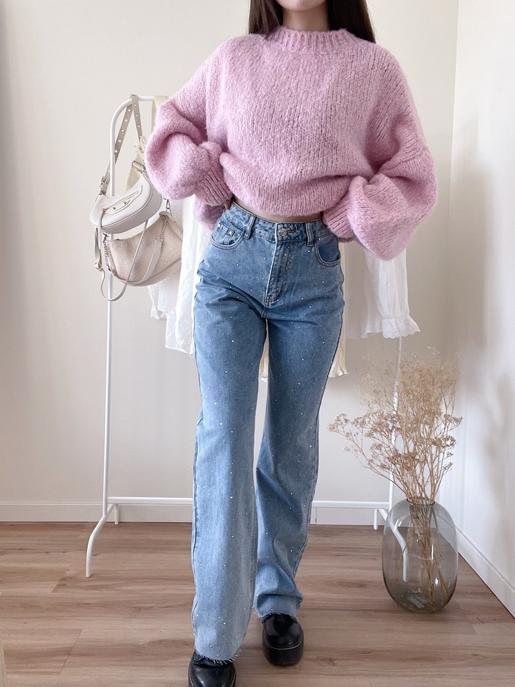 Lynn Sparkle Wide Leg Jeans / Blue