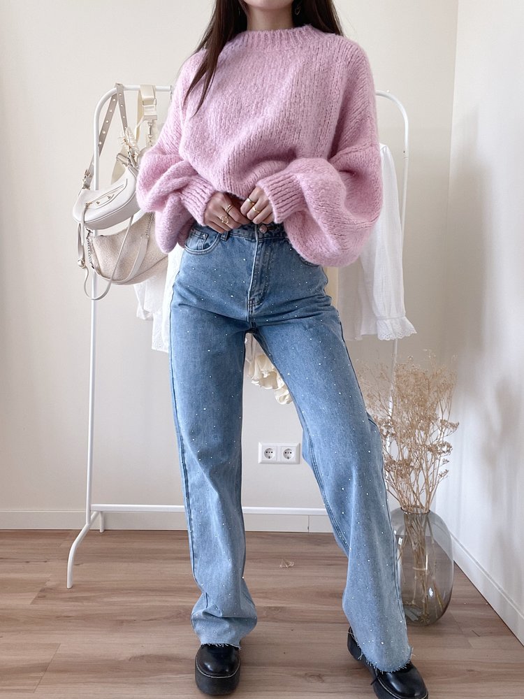 Lynn Sparkle Wide Leg Jeans / Blue