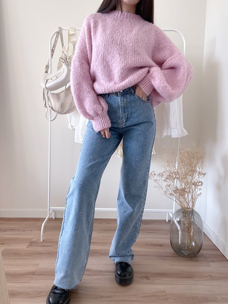 Lynn Sparkle Wide Leg Jeans / Blue