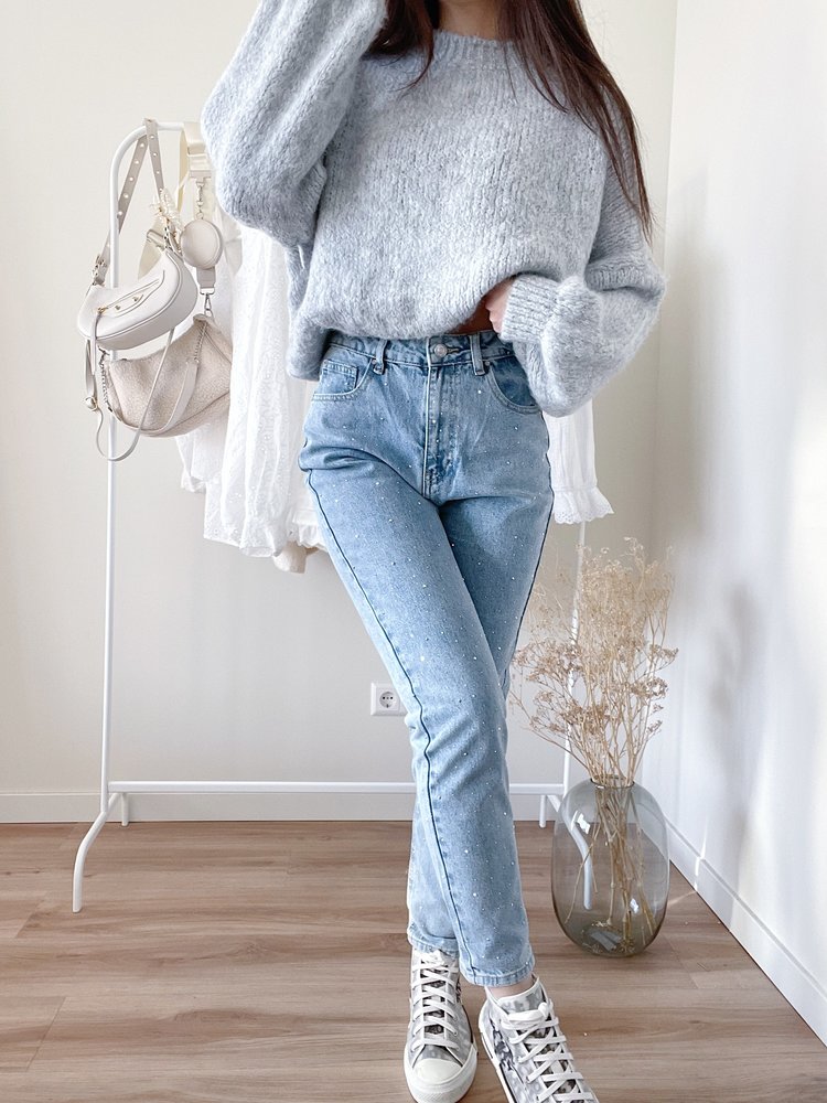 Lois Sparkle Mom Jeans / Blue