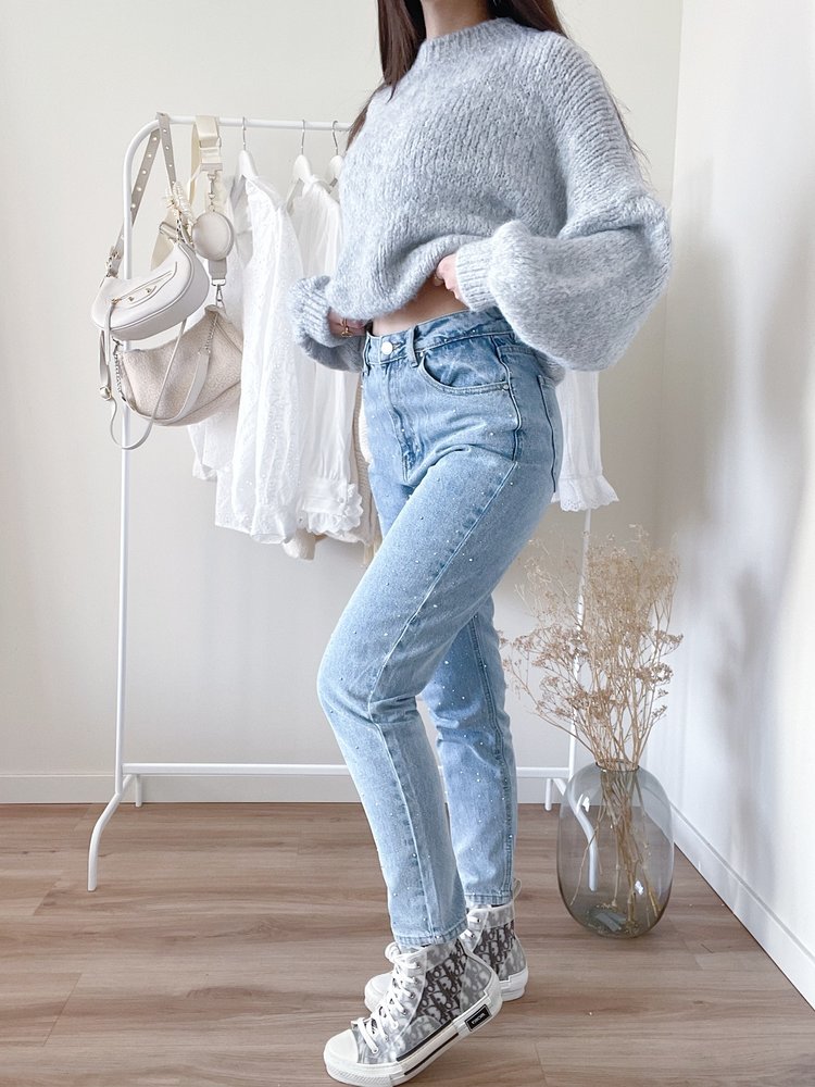 Lois Sparkle Mom Jeans / Blue